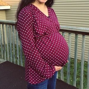 Maternity burgundy top